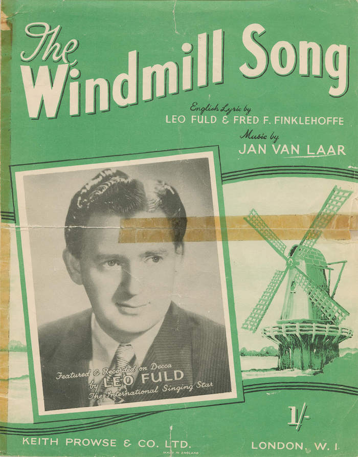 Bladmuziek ‘The Windmill Song’. Bron: Archief Van Laar