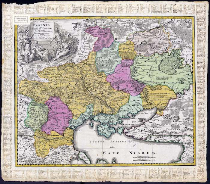 Het Oekraïne van de Kozakken, ca. 1710. Bron: Universiteit Leiden