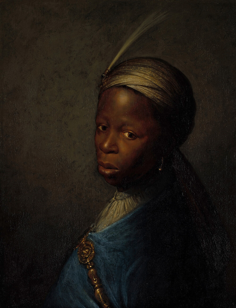 Gerrit Dou, Tronie van een jonge zwarte man (ca. 1635). Bron: Niedersächsisches Landesmuseum, Hannover