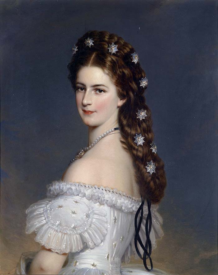 Franz Xaver Winterhalter, Kaiserin Elisabeth (1865). Bron: Wikimedia Commons (PD)