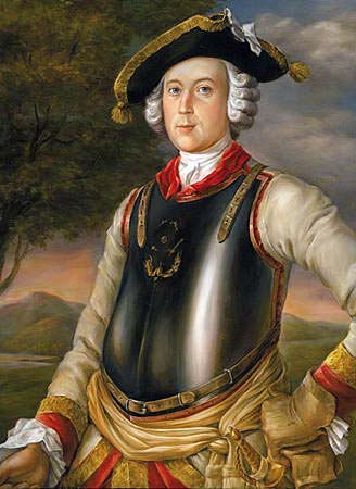 De échte baron van Münchhausen. G. Bruckner, Karl Friedrisch Hieronymus Freiherr von Münchhausen (ca. 1740). Bron: Wikimedia Commons (PD)