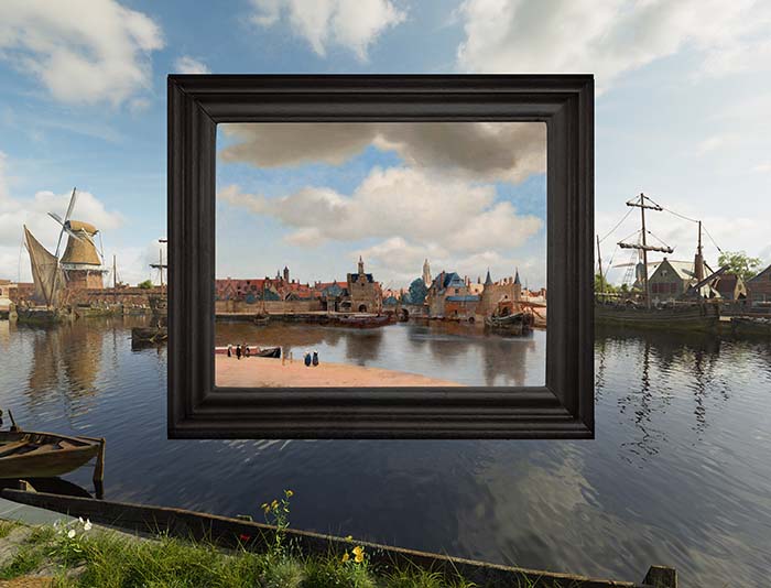 Vermeers Gezicht op Delft in Vermeer5D